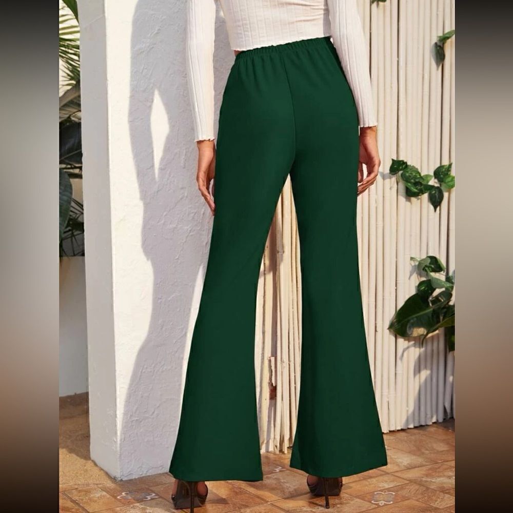 SHEIN EZwear High Waisted Flare Leg Pants in the Size XLarge in Dark Green Color - Picture 3 of 6